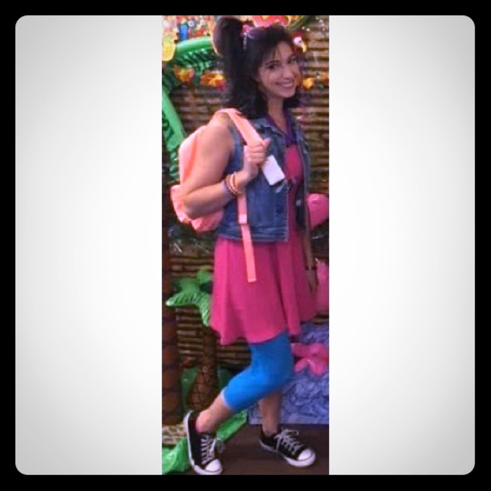 Hot pink skater dress